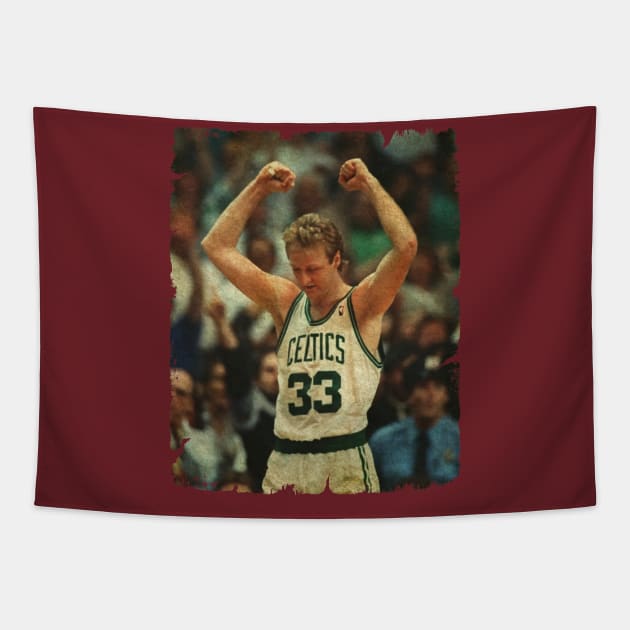 Larry Bird in Celtics Tapestry by MJ23STORE