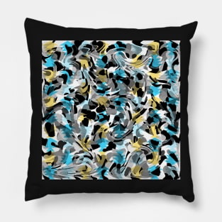 Lovely abstraction in blue and grey Pillow