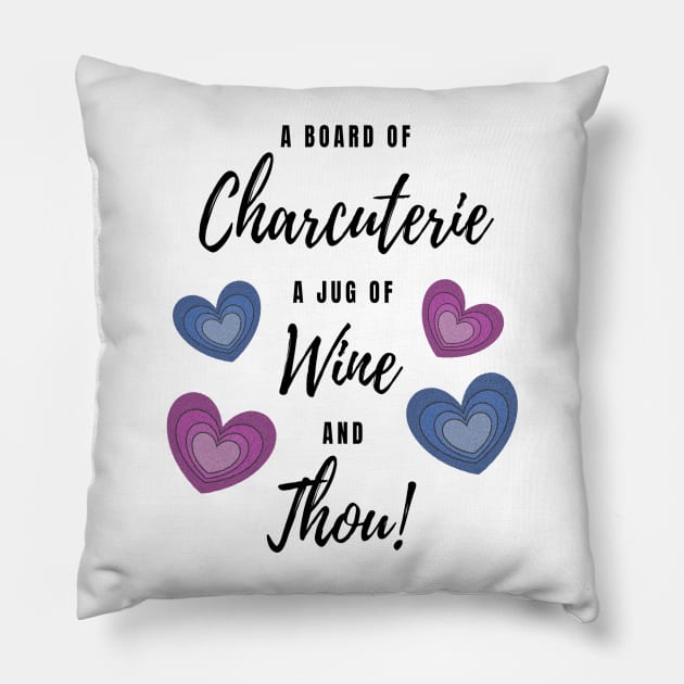 Charcuterie Wine and Thou Pillow by Klssaginaw