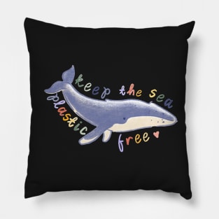 Keep the Sea Plastic Free Whale Pillow