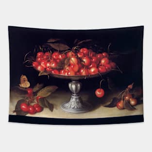 Cherries in a Silver Compote by Fede Galizia Tapestry