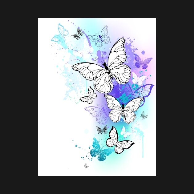 Flying Butterflies Watercolor by Blackmoon9