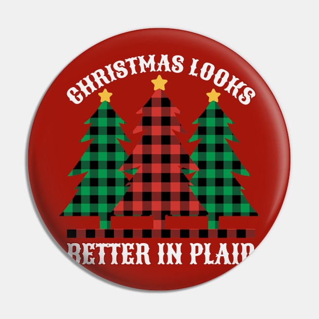 Christmas Looks Better in Plaid // Buffalo Plaid Christmas Trees Pin by SLAG_Creative