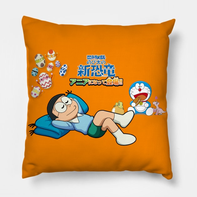 Sleeping Nobita: Doraemon Nobita's New Dinosaur Pillow by Celestial Crafts