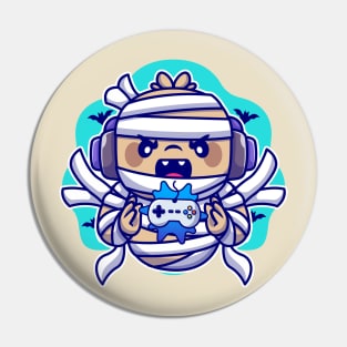 Cute Mummy Gaming Cartoon Pin