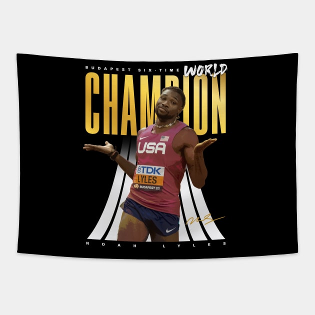 Noah Lyles Tapestry by Juantamad