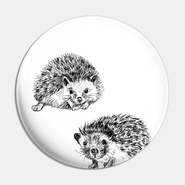 Cute Hedgehogs Print Pin by rachelsfinelines