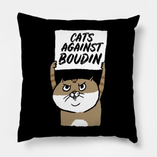 Cats Against Boudin Funny Protest Cat Recall Chesa Boudin Pillow