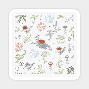 Elegance Seamless pattern with flowers Magnet