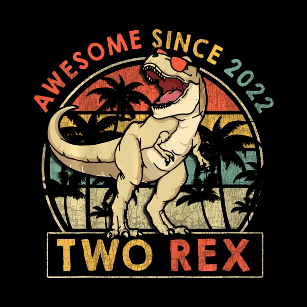 Kids Two Rex 2nd Birthday Second Dinosaur Year Old by Aleem James