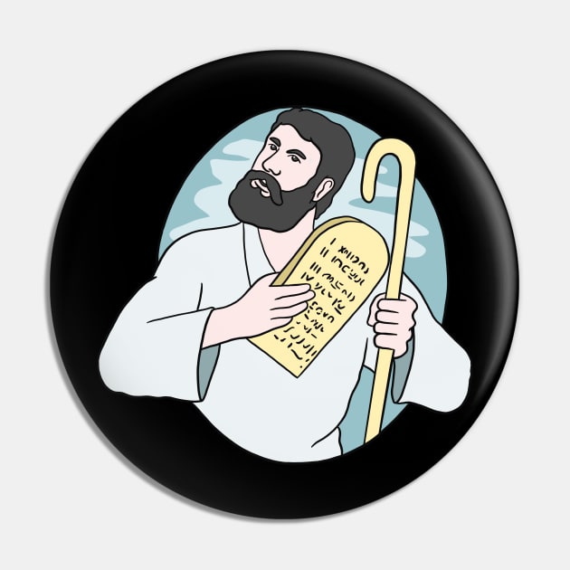 Moses with the 10 Amendments - Judaism Pin by isstgeschichte