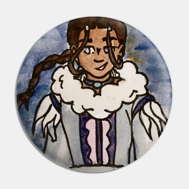 The Last Paintbender: Katara Art Nouveau Pin by TheDoodlemancer