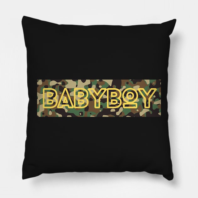 Babyboy army pattern Pillow by AmongOtherThngs