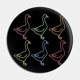 Multi-Colored Geese Pin