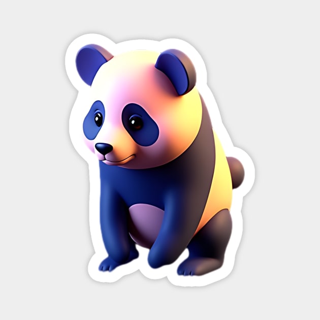 Chibi Kawaii Panda 3D Magnet by animegirlnft
