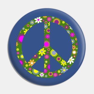 Retro Peace Sign Flower Power Gift Pin