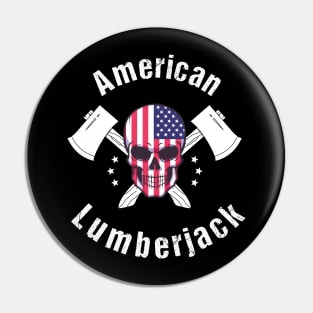 Lumberjack Woodworker Patriotic American Pin