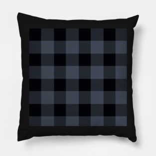 Blue Charcoal Giant Gingham by Suzy Hager    Black & Blue Pillow