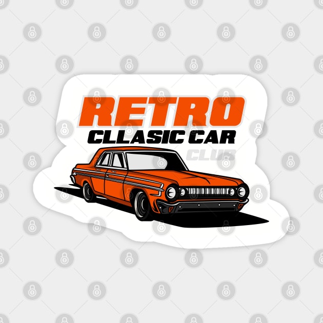 RETRO CLASSIC CAR CLUB Magnet by beanbeardy