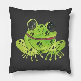 Green Speckled Frog Pillow