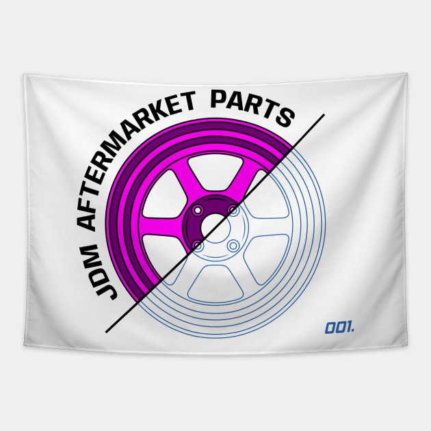 Pink JDM Wheels V3 Tapestry by GoldenTuners