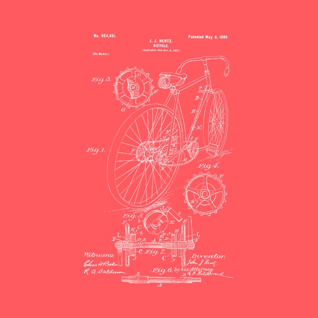 Bicycle Patent Blueprint J J Hentz by Rebus28