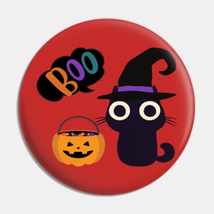 Cute Halloween Black Cat Pin