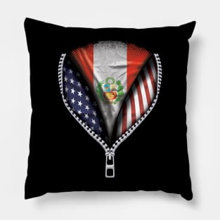 Peruvian Flag  Peru Flag American Flag Zip Down - Gift for Peruvian From Peru Pillow