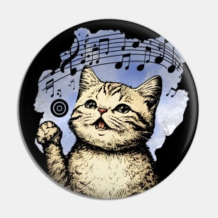 Happy Music Cat Pin