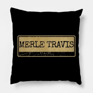 Aliska, text black retro - Merle Haggard Pillow