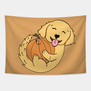 Golden Retriever Pumpkin | Halloween | Fall | Dog Art Tapestry