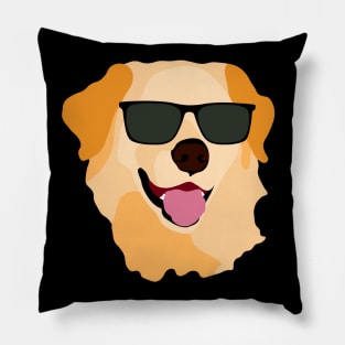 Golden Retriever with Sunglasses Pillow