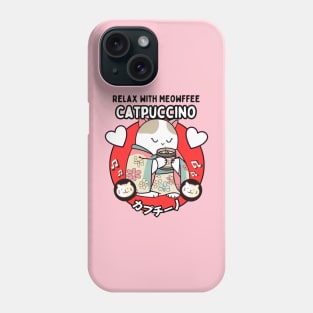 Relax with coffee cat Phone Case