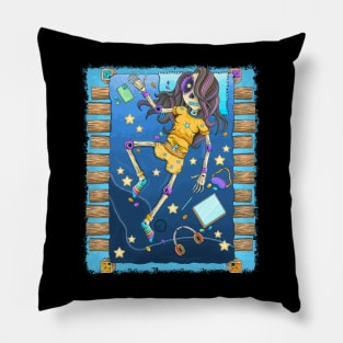 The Cute Girl Skeleton Artist Dreamer Pillow