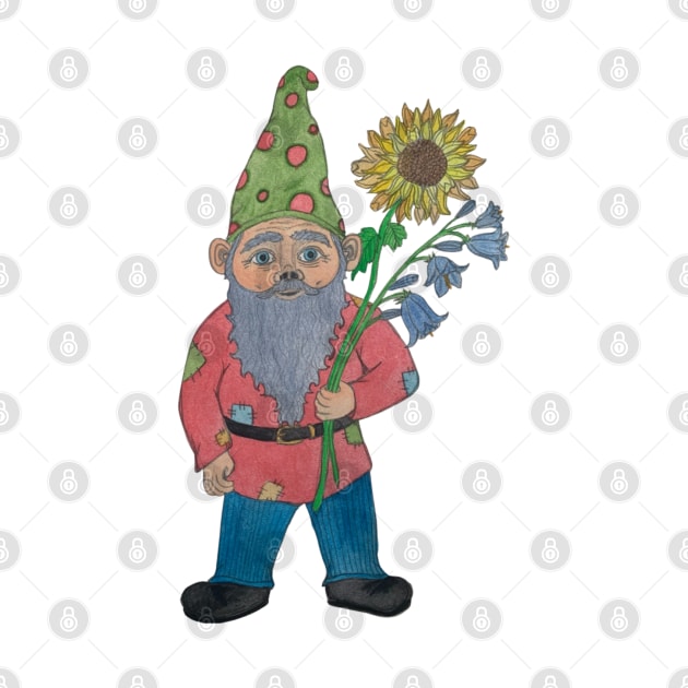 Gnome With Flowers by LuvbuzzArt