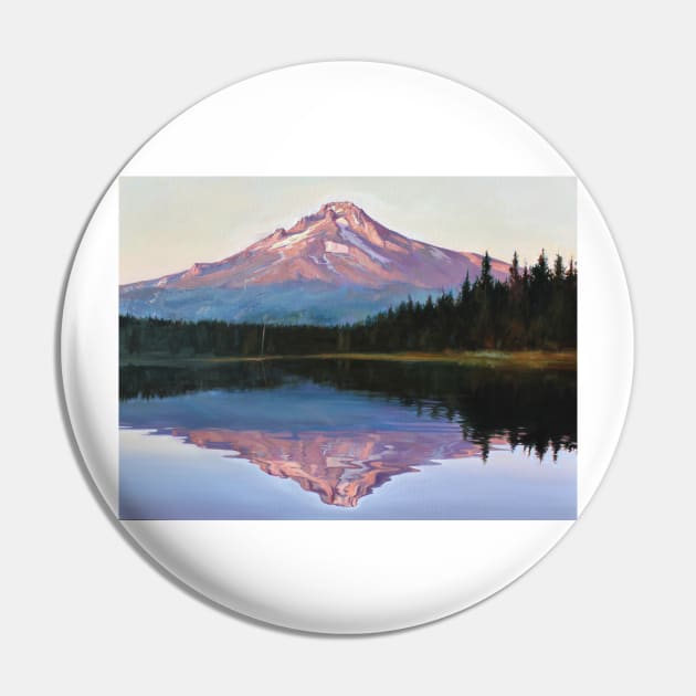 Mt.Hood Trillium Sunrise Pin by Abstrotica