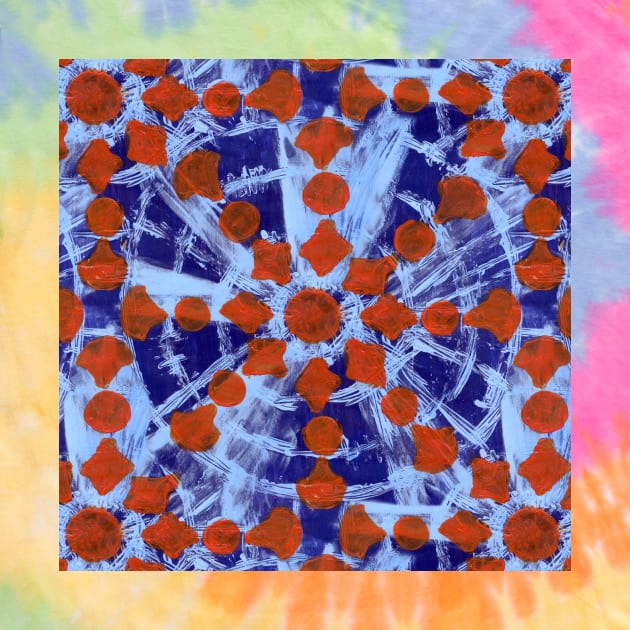 Mandala Tie Dye - Blue and Orange by MitaDreamDesign