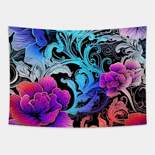 vibrant colorful floral pattern -2 Tapestry