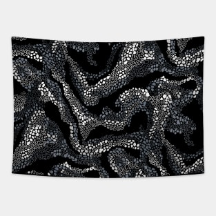 Black and White Beach Waves Tapestry