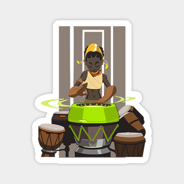 Orisa Drumming Magnet by Genessis