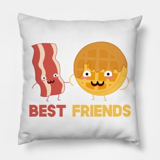 Bacon and Waffles Best Friends Matching Couple Pillow