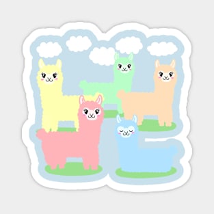 Alpaca cute Paste colors Magnet