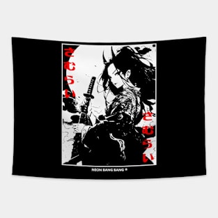 Cyberpunk Japanese Samurai Asian Girl Warrior Ninja Manga Aesthetic Anime Goth Grunge Tapestry