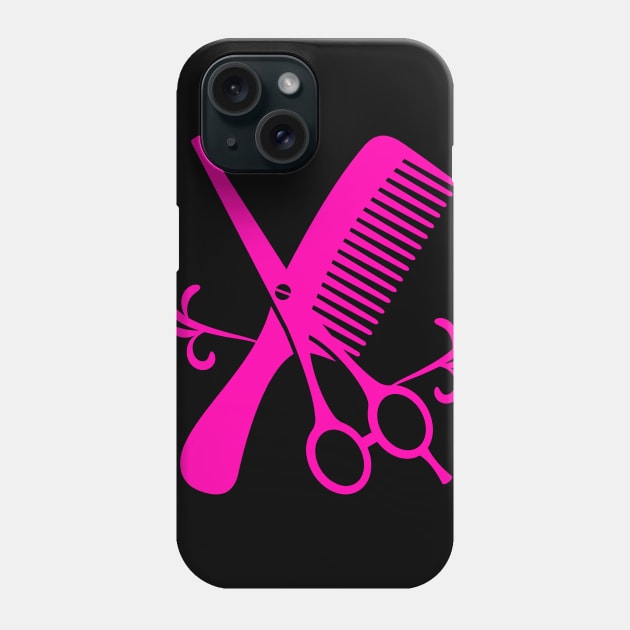 Cute Hairstylist Hairdresser Comb Shears Phone Case by anitakayla32765