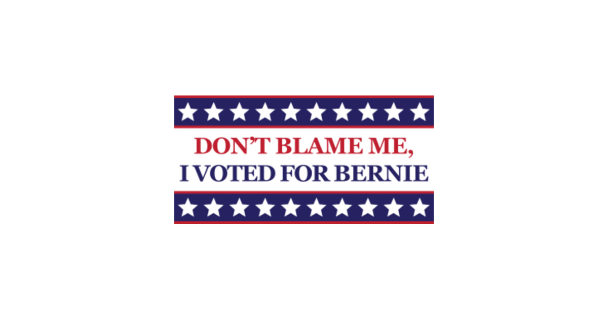 Dont Blame Me I Voted For Bernie Bernie Sanders T Shirt Teepublic 