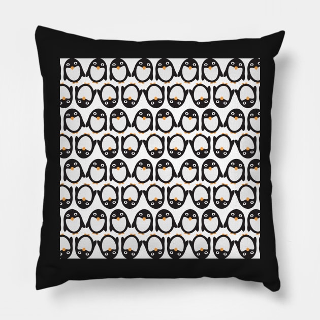 Cute Dancing penguins pattern Pillow by sigdesign