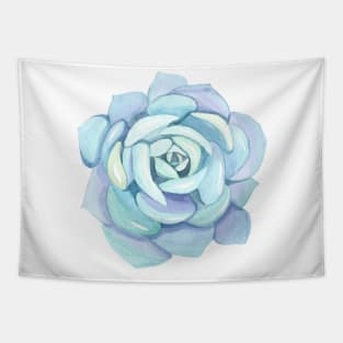 Hand painted blue succulent Tapestry