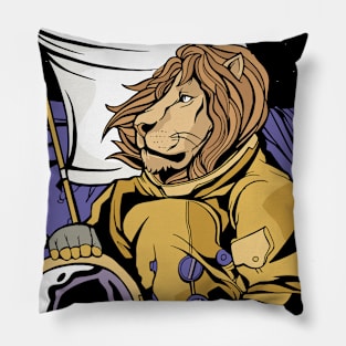 Lion Astronaut in Space Science Astronaut Pillow