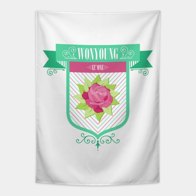 IZ*ONE Wonyoung Crest Tapestry by Silvercrystal