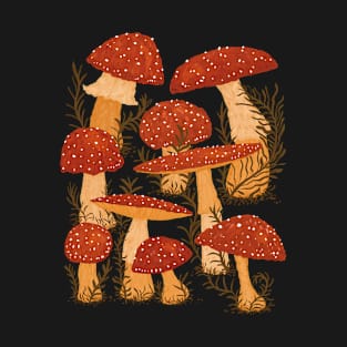 Amanita Garden - Fly Agaric Mushrooms T-Shirt